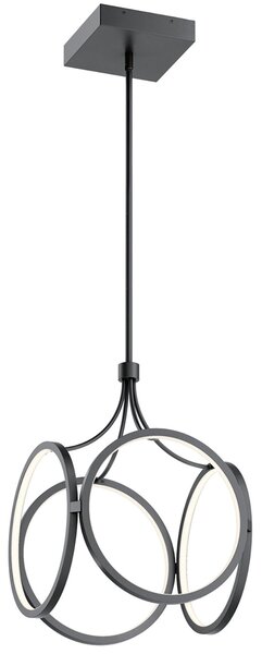 Lampadario Industrial Nordico Ciri Alluminio Nero Opaco Led 45W 3000K