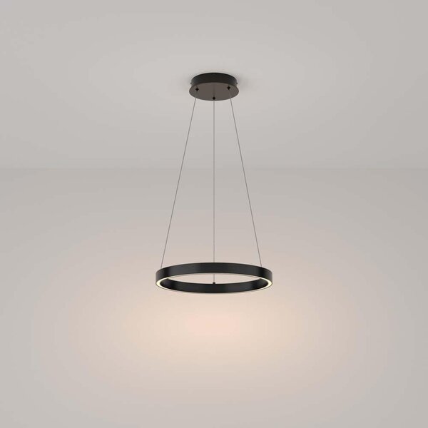 Lampada a sospensione a LED, alluminio nero, H 120 cm