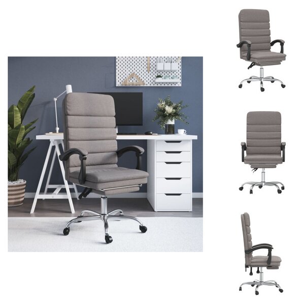 VidaXL Sedia da ufficio con funzione massaggio in tessuto taupe - Sedie da ufficio