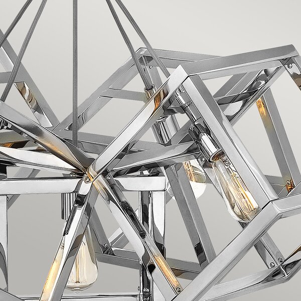 Lampadario Contemporaneo Ensemble Acciaio Nichel Lucido 5 Luci E27