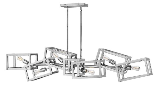 Lampadario Contemporaneo Ensemble Acciaio Nichel Lucido 6 Luci E27