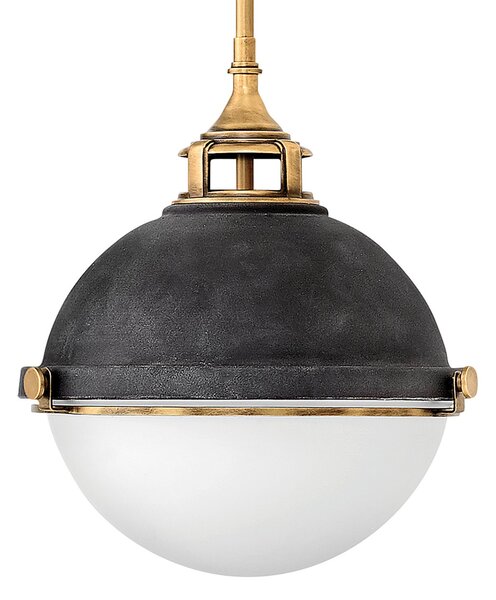 Lampadario Contemporaneo Fletcher Acciaio Zinco Antico Ottone 2 Luci E27