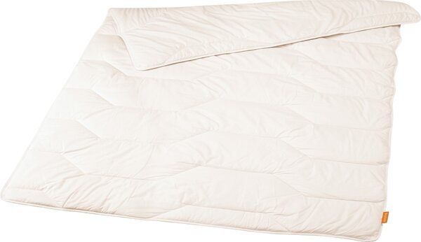 Sleepling: copriletto in lana vergine per tutte le stagioni, rivestimento in 100% cotone, copriletto medio 155 x 220 cm, bianco