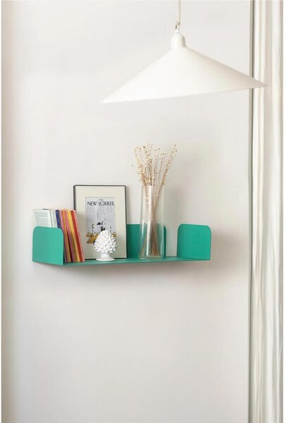 Mensola in metallo SMARTY da muro Minimal Dimensioni 60x20x h 12 cm Portata massima 17.8 kg in acciaio verniciato Verde Smeraldo