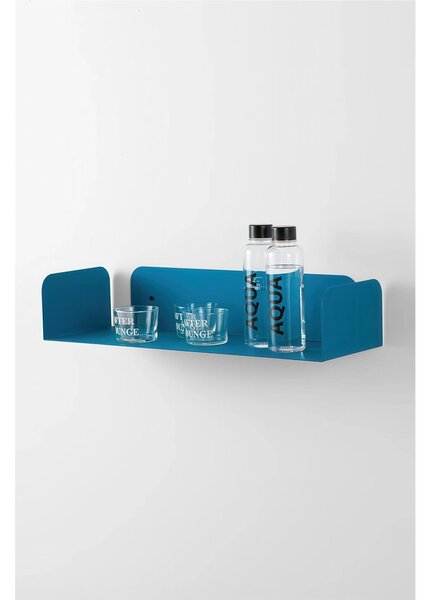Mensola in metallo SMARTY da muro Minimal Dimensioni 60x20x h 12 cm Portata massima 17.8 kg in acciaio verniciato Blu Lago