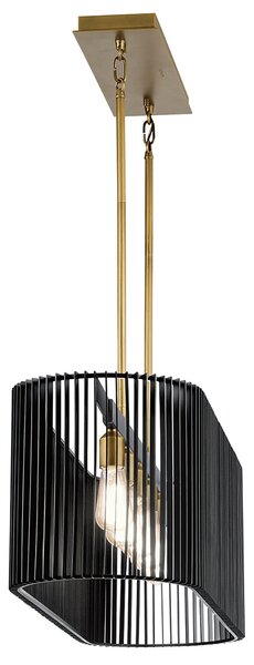 Lampadario Contemporaneo Linara Acciaio Nero Ottone Naturale Ottone 5 Luci E27
