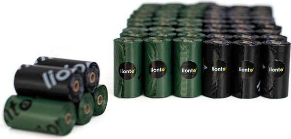 Sacchetti per lettiere per gatti lionto, 900 sacchetti (40 rotoli), extra spessi, antiodore e a prova di perdite, ideali per lettiere pulite