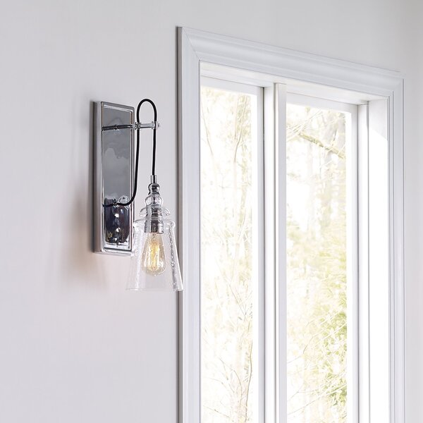 Applique Industrial Nordico Loras Acciaio Vetro 1 Luce E27
