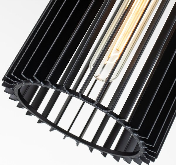 Sospensione Contemporanea Linara Acciaio Nero Ottone Naturale Ottone 1 Luce E27