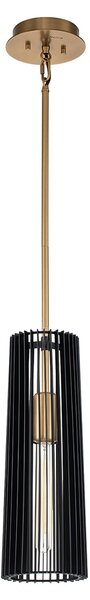 Sospensione Contemporanea Linara Acciaio Nero Ottone Naturale Ottone 1 Luce E27