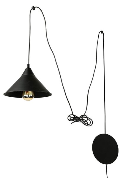 Lampada a sospensione nera con spina design moderno 4,9m E27 flessibile FLEXIO tavolo da pranzo letto soggiorno lampada