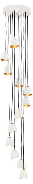 Lampadario Industrial Nordico Nula Acciaio 12 Luci E14