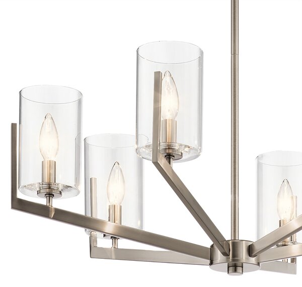 Lampadario Contemporaneo Nye Acciaio Peltro Classico 6 Luci E14