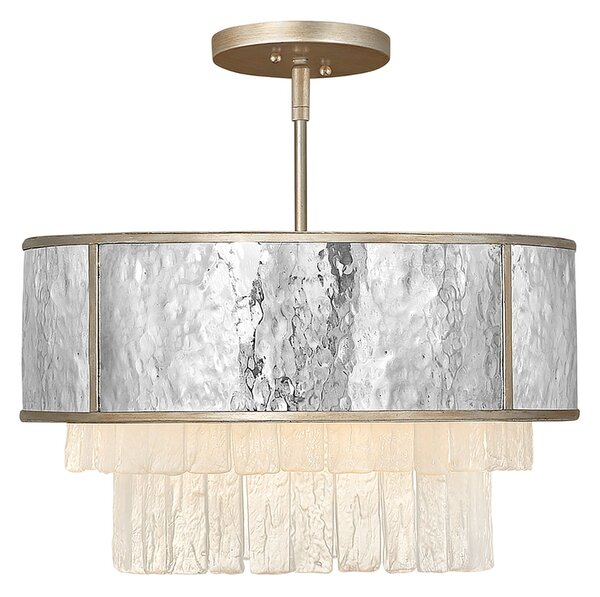 Lampadario Contemporaneo Reverie Acciaio Oro Champagne 4 Luci E14
