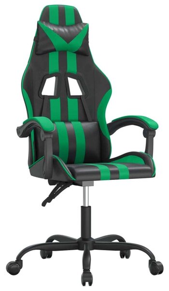 VidaXL Sedia da gioco girevole in Pelle finta nera e verde