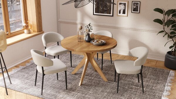 Tavolo da pranzo di design Renzo allungabile da 110 a 180 cm tavolo da pranzo rotondo
