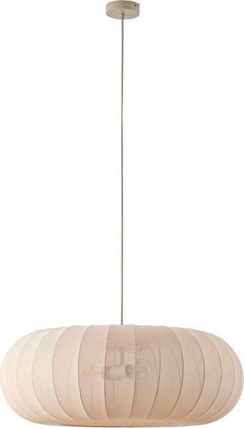 Lindby lampada a sospensione Helin, beige, Ø 70 cm, tessuto, 3 x E27