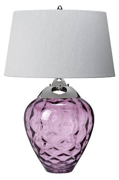 Lampada Da Scrivania Contemporanea Samara Acciaio Nichel Vetro Prugna 1 Luce E27