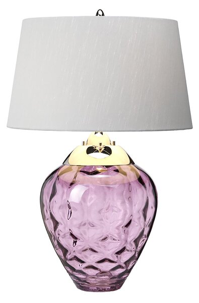Lampada Da Scrivania Contemporanea Samara Acciaio Nichel Vetro Prugna 1 Luce E27
