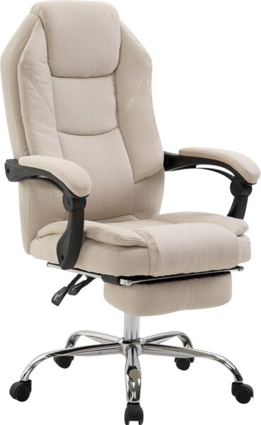 Sedia ergonomica da ufficio - Sedia da ufficio - Schienale e poggiapiedi regolabili | Colore: crema