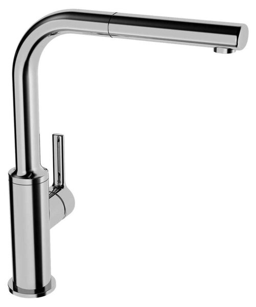 Rubinetto per cucina, cromato - Bocchetta di 217 mm - Portata di 9 litri/minuto - Realizzato in ottone