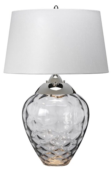 Lampada Da Scrivania Contemporanea Samara Acciaio Nichel Vetro Fumè 1 Luce E27