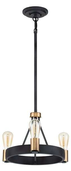 Lampadario Industrial Nordico Silas Acciaio Zinco Antico Ottone 3 Luci E27