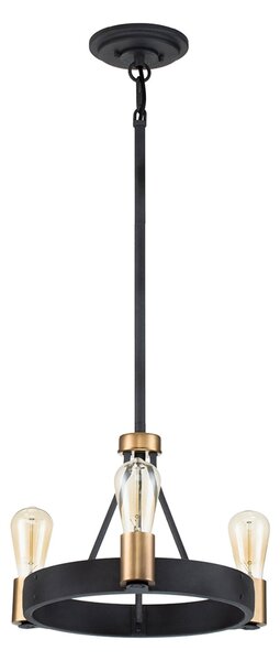Lampadario Industrial Nordico Silas Acciaio Zinco Antico Ottone 3 Luci E27