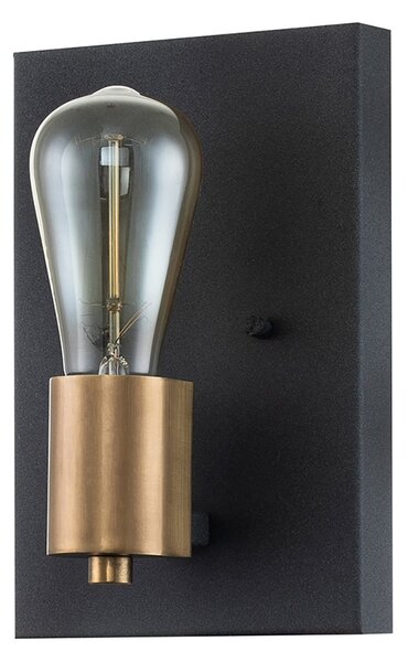 Applique Industrial Nordico Silas Acciaio Zinco Antico Ottone 1 Luce E27