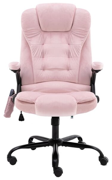 Sedia da Ufficio Massaggiante Rosa in Velluto