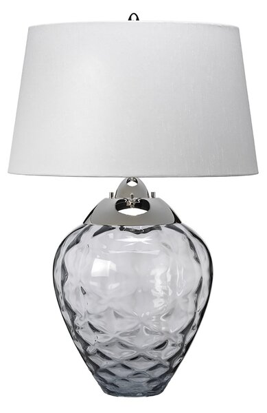 Lampada Da Scrivania Contemporanea Samara Acciaio Nichel Vetro Fumè 1 Luce E27