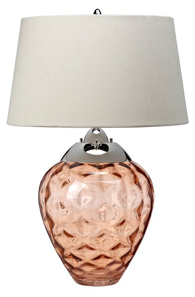 Lampada Da Scrivania Contemporanea Samara Acciaio Nichel Vetro Salmone Luce E27