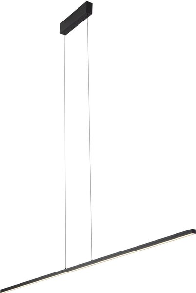 Lampada a sospensione a LED alluminio metallo H: max. 160 cm nero allungato bianco caldo 3000 K 1300 lm Moderna luce a sospensione