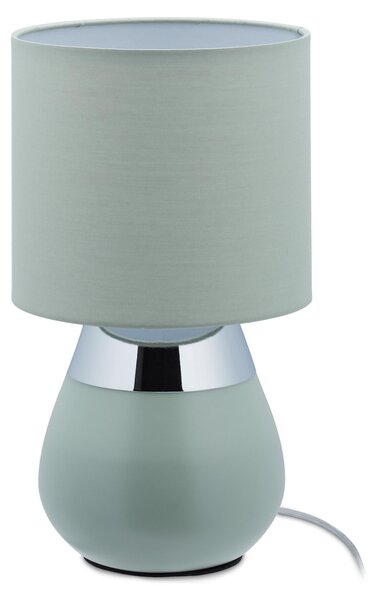 Lampada da comodino Relaxdays Touch, attacco E14, luce indiretta, lampada da tavolo ovale con paralume. A x P: 32 x 18 cm, verde