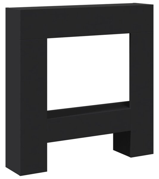 Cornice per Camino Nera 81x18x82 cm in Truciolato
