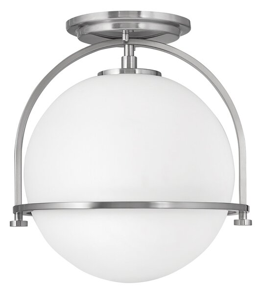 Plafoniera Industrial Nordica Somerset Acciaio Nichel Spazzolato 1 Luce E27