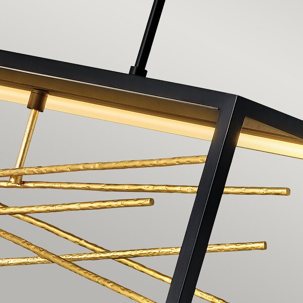 Lampadario Industrial Nordico Styx Acciaio Nero Oro Led Integrato 55W 3000K