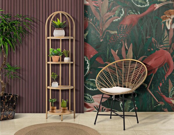 Sedia in metallo con finiture in rattan PANAMA con Cuscino Dimensioni 72x56,5x h 88 cm - peso 5,7 kg linee Anni 70