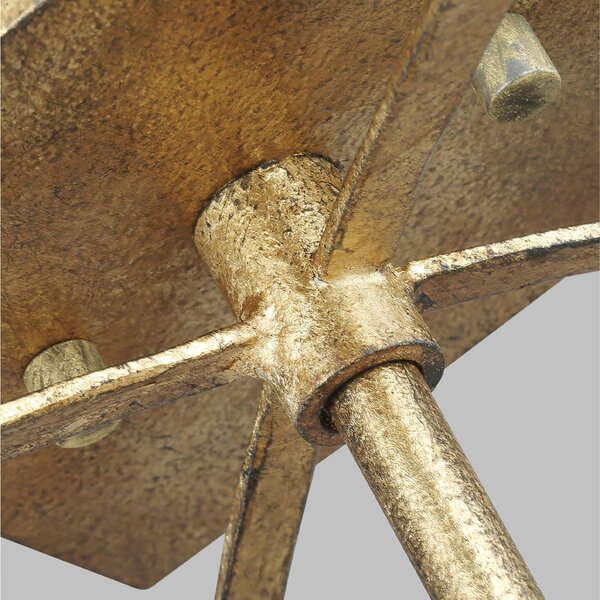 Lampada a Soffitto Industrial Nordico Thayer Acciaio Doratura Anticata Grande 4 Luci E14