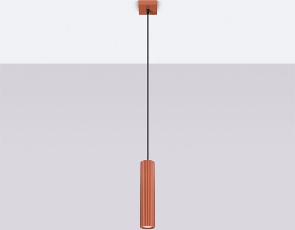 Luce a sospensione Alluminio GU10 8 cm di larghezza H: max. 118 cm Rosso ocra Luce a sospensione moderna