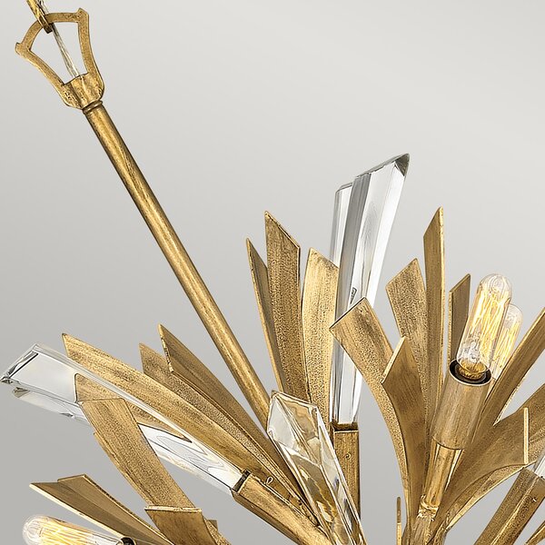 Lampadario Industrial Nordico Vida Acciaio Oro Brunito Piccolo 13 Luci E14