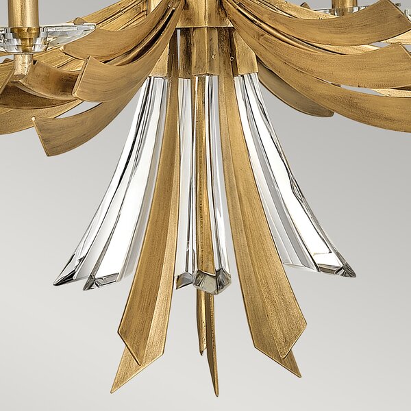 Lampadario Industrial Nordico Vida Acciaio Oro Brunito 6 Luci E14