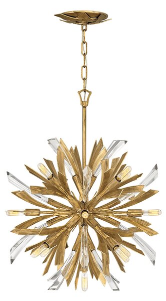 Lampadario Industrial Nordico Vida Acciaio Oro Brunito Piccolo 13 Luci E14