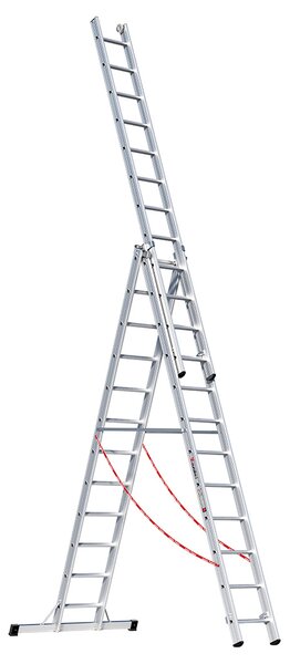 Scala multiuso in alluminio, a 3 sezioni con 3x12 pioli 3076112
