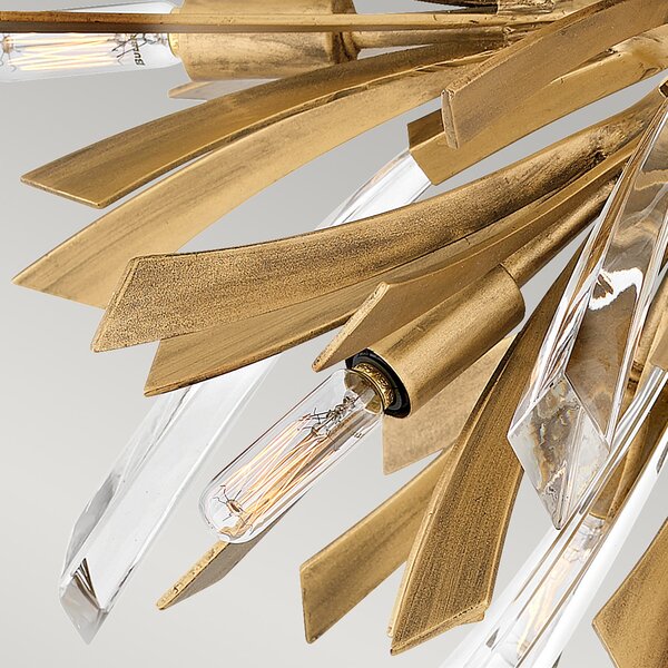 Lampada a Soffitto Industrial Nordico Vida Acciaio Oro Brunito 9 Luci E14