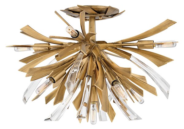 Lampada a Soffitto Industrial Nordico Vida Acciaio Oro Brunito 9 Luci E14