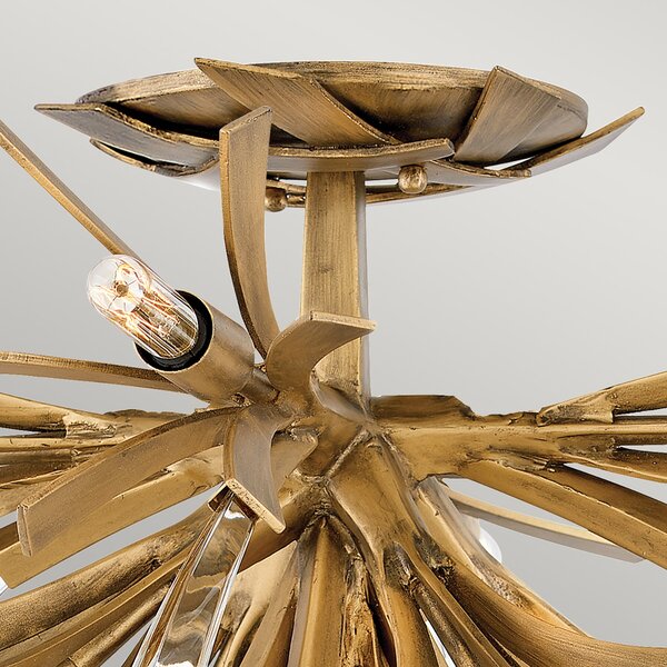 Lampada a Soffitto Industrial Nordico Vida Acciaio Oro Brunito 9 Luci E14
