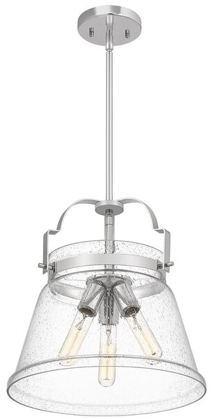 Lampadario Contemporaneo Wimberley Acciaio Cromo Lucido 3 Luci E27