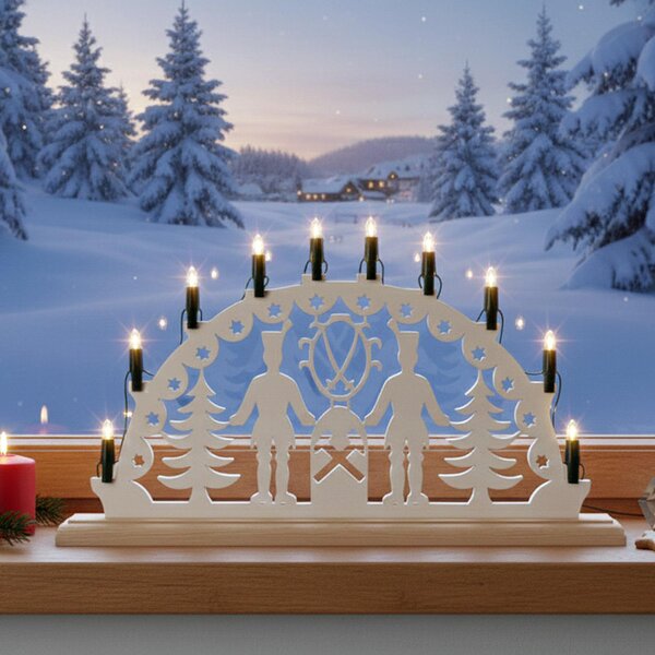 Catena arco di candele Narva originale con 10 candele taper Sostituzione luci fiabesche per illuminazione arco di candele increspato bianco caldo