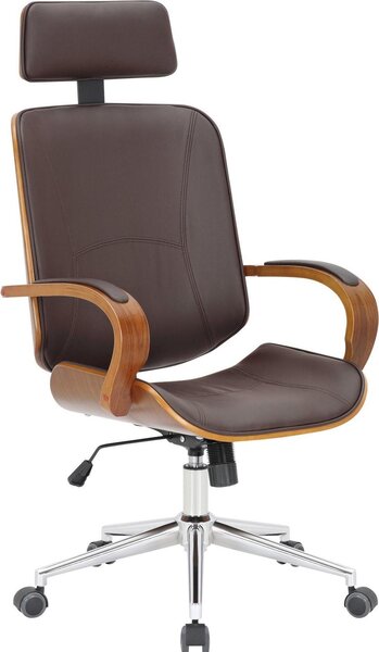 Sedia da ufficio ergonomica - Sedia con seduta - Comfort regolabile, adatta per l'ufficio e la casa | Colore: noce/marrone